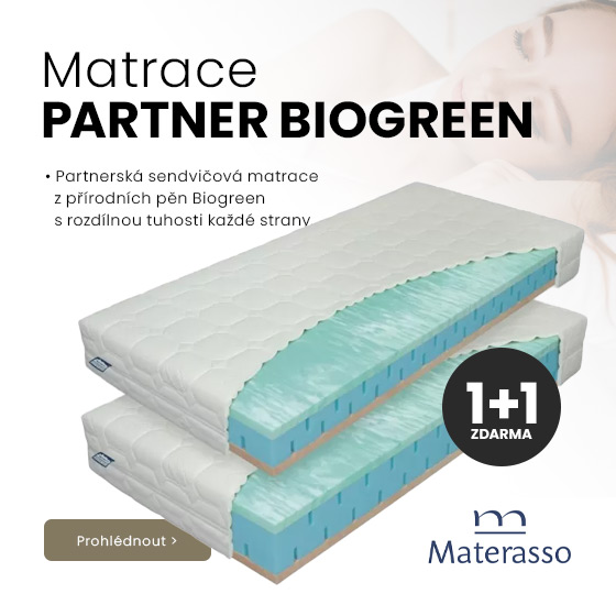 Materasso Matrace PARTNER BIOGREEN 1+1 zdarma Lyocell 80 x 195 x